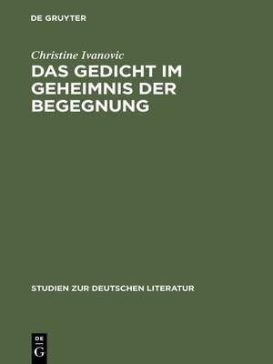 cover image of Das Gedicht im Geheimnis der Begegnung